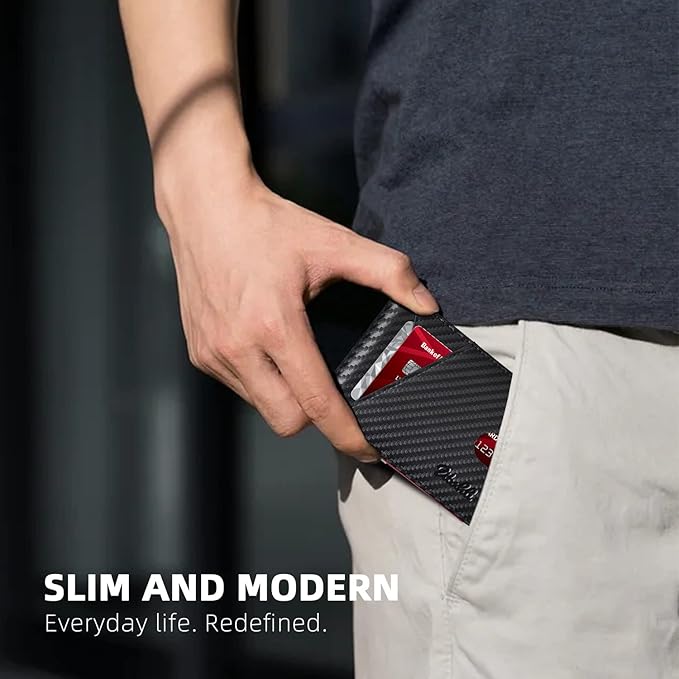 Zitahli Wallet for Men - with Money Clip Slim Leather Slots Credit Card Holder RFID Blocking Bifold Minimalist Wallets with Gift Box