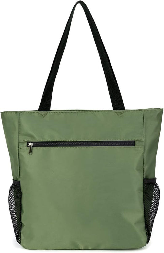 ETidy Large Capacity Foldable Tote Bag With Zipper Water-resistant SandproofWomen Beach Bag Handbag GymBag Travel ShoppingBag