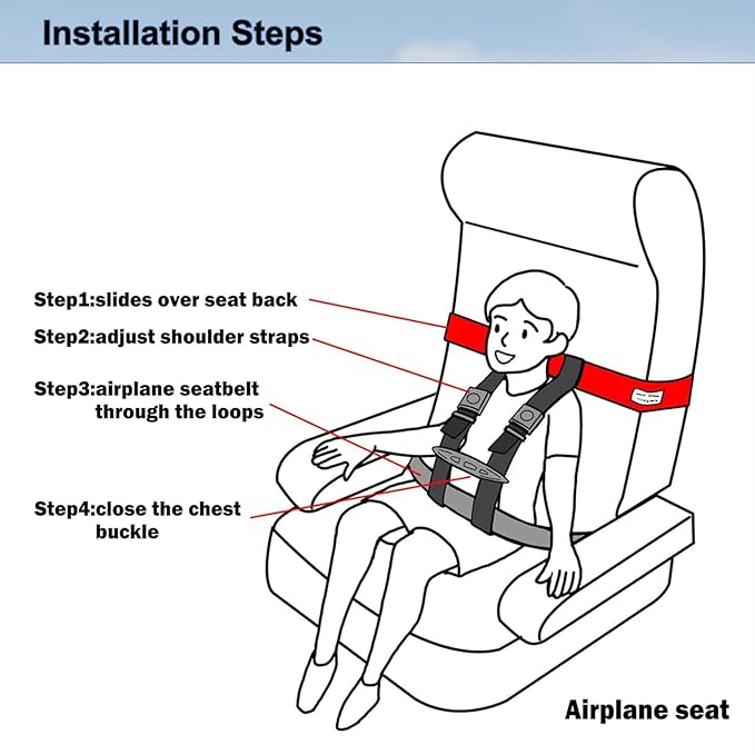 Child Airplane Safety Travel Harness, Airplane Travel Accessories for Kid Toddler, Child Aviation Flight Seat Device, Travel Restraint Harness Keep Your Child Safe (Not Suitable for Vehicles)