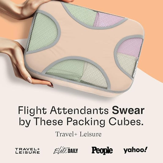 Shacke 6 Set Packing Cubes for Travel - Compression Packing Bags/Travel Organizer - Luggage Organizer Bags for Traveling - Travel Essentials for Women - Cruise Must Haves Packing List