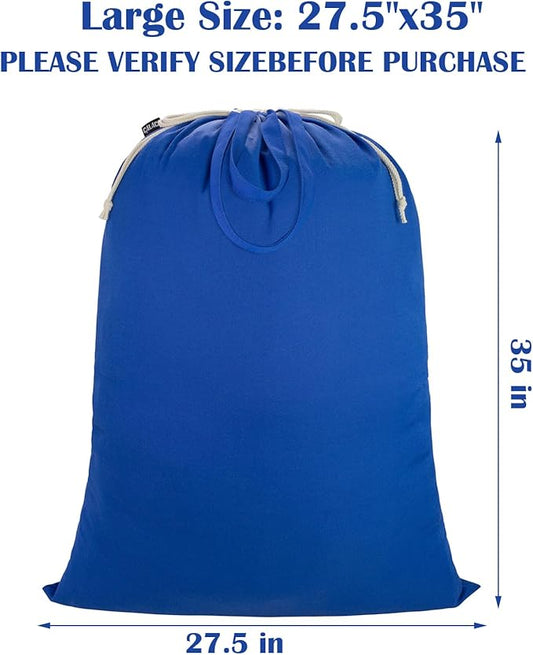 Laundry Bag with Handles & Drawstring Closure 27.6”x35", Thick Laundry Bag Heavy Duty Washable Dirty Clothes Travel Sack for Camp, College Dorm, Laundromat (Blue, 1Pack)