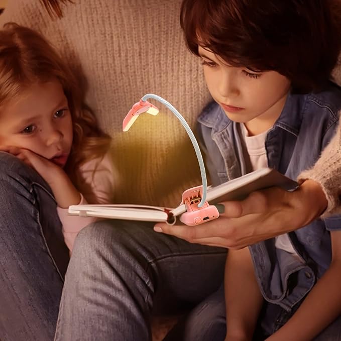Vekkia 14 LED Rechargeable Book Light for Reading at Night, Eye-Care Reading Light for Books in Bed, 180° Adjustable, Clip on Lamp, 3 Color Temperatures, Lightweight, Present for Reader