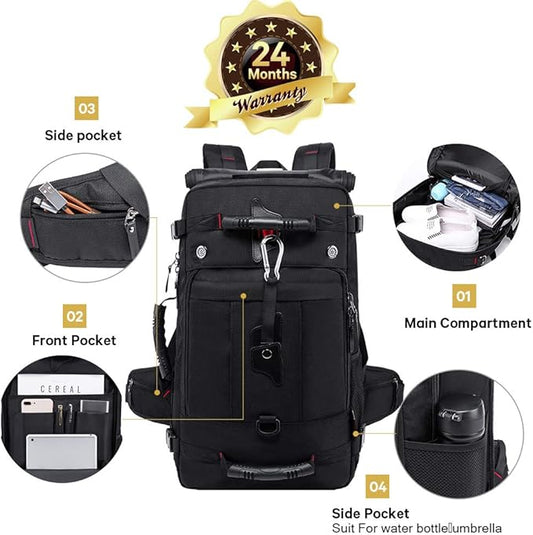 KAKA Travel Backpack, Carry On Backpack Durable Convertible Duffle Bag Fit for 15.6 Inch Laptop for Men and Women(Medium 35L)