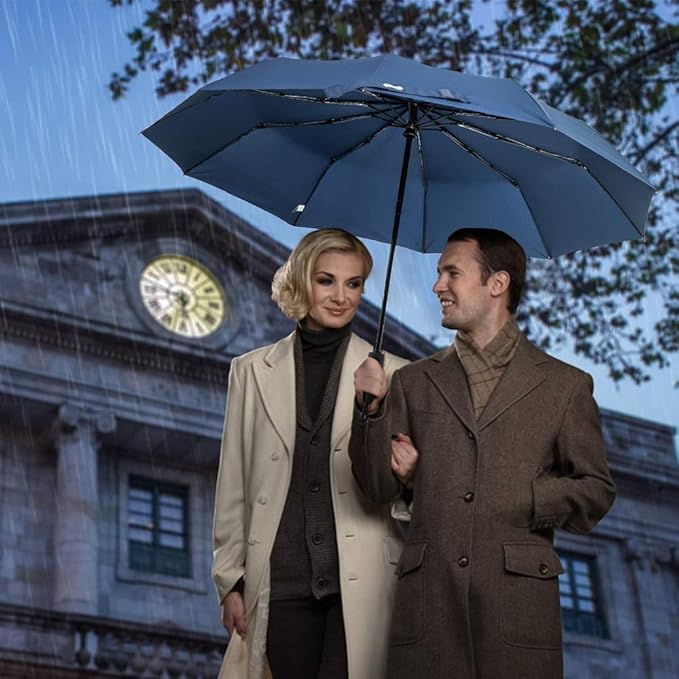 ZOMAKE Travel Umbrella Compact - 10 Ribs Portable Collapsible Umbrellas for Rain Windproof - Paraguas Automatic Small Folding Umbrella Lightweight Packable Umbrella for Women Men