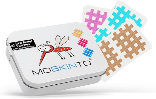 Moskinto The Original Itch Relief Patch, Mosquito Bite Patches for All Ages, Instant Relief Natural Patch for Bug Bites, Travel Pack + Family Pack, Nude & Colorful Patches, 66 Count