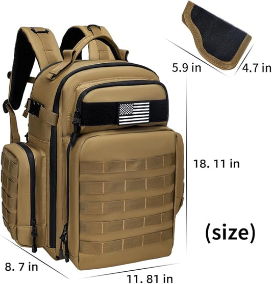 Military Tactical Backpack,Large Army Assault Bag for Men and Women Black Molle Bag,Heavy Duty Rucksack Range (Green Brown)