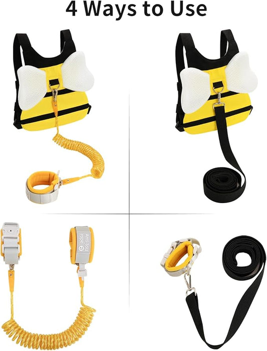 Toddler Leash, Anti Lost Wrist Link for Kids, 4 in 1 Kid Harness Backpack Leash, Child Safety Leash