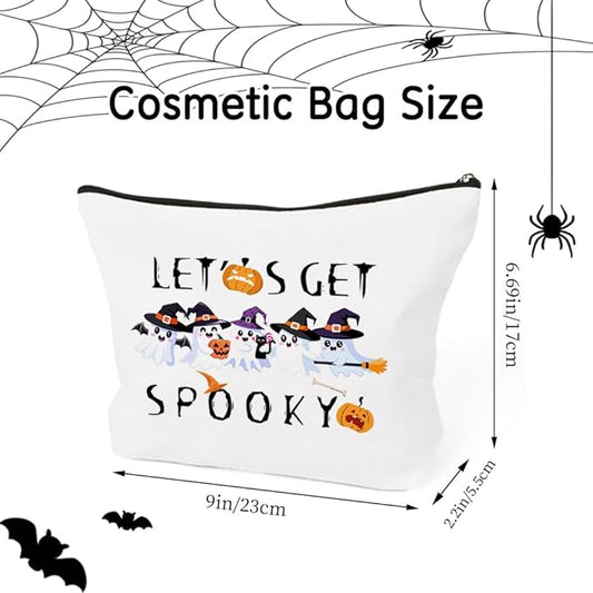 Halloween Gifts for Women Halloween Birthday Gifts Boo Basket Stuffers for Women Teenager Girl Gift Ideas Cosmetic Bag Cute Makeup Bag Boo Basket Stuffers