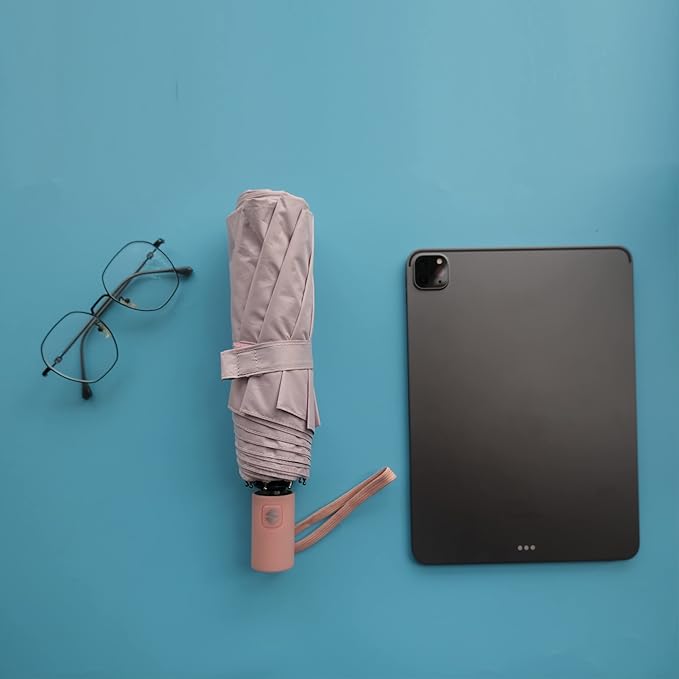 BAODINI Small UV Protection Travel Umbrella Compact for Rain and Sun UPF 50+ Windproof Portable 42 inch Umbrella for Women and Men