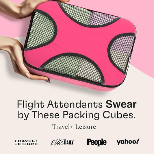 Shacke 6 Set Packing Cubes for Travel - Compression Packing Bags/Travel Organizer - Luggage Organizer Bags for Traveling - Travel Essentials for Women - Cruise Must Haves Packing List