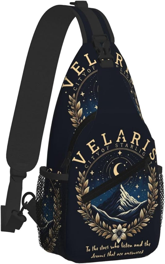 Velaris City Of Starlight Crossbody Bag Trendy Sling Bag Bakpack Casual Chest Bags Daypack For Hiking Walking Travel Running(1)