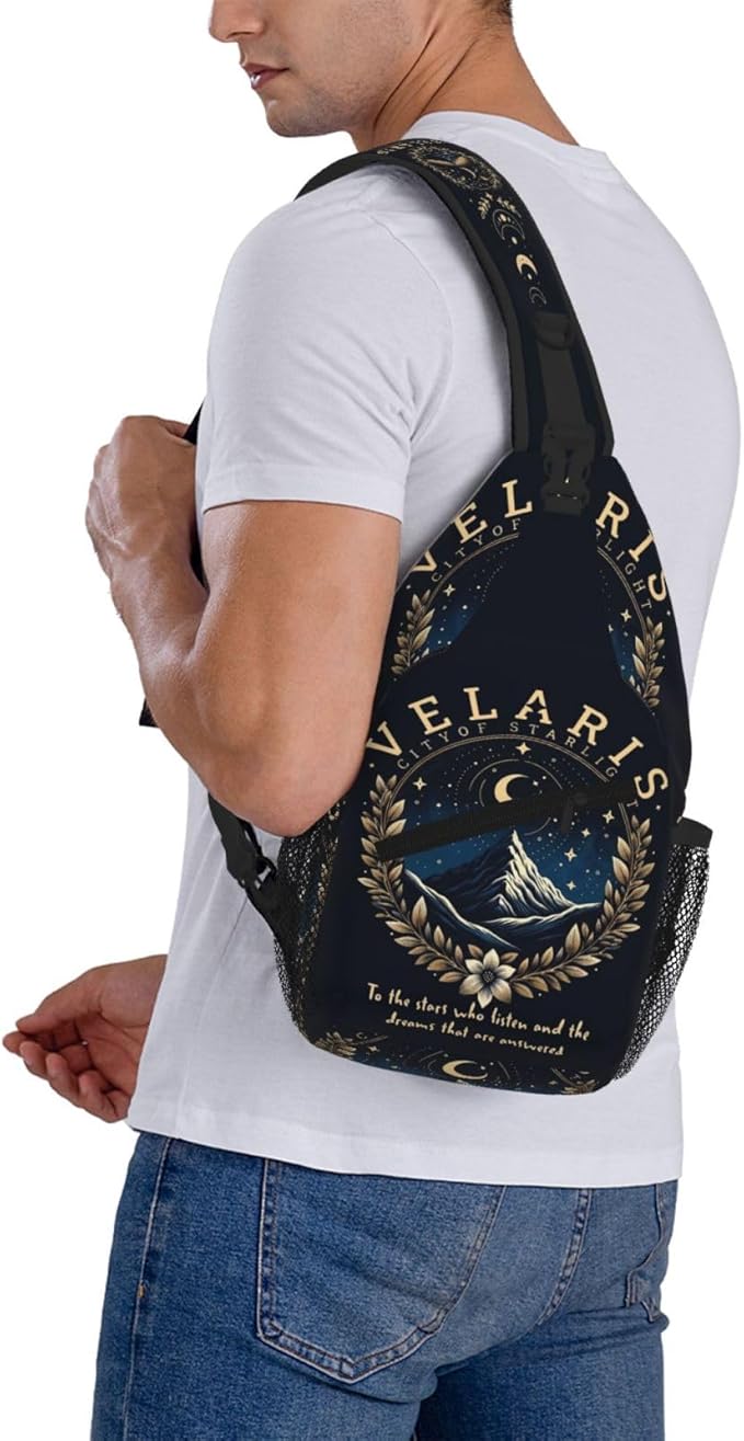 Velaris City Of Starlight Crossbody Bag Trendy Sling Bag Bakpack Casual Chest Bags Daypack For Hiking Walking Travel Running(1)