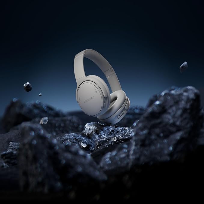 Bose QuietComfort Headphones - Wireless Bluetooth Headphones, Active Over Ear Noise Cancelling and Mic, USB-C Charging, Deep Bass, Up to 24 Hours of Playtime, Moonlight Grey - Limited Edition Color