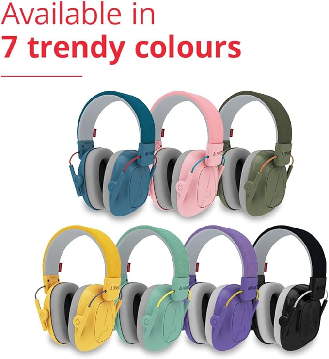 Alpine Muffy Kids - Hearing Protection - CE & ANSI Certified - Adjustable for Ages 3-16 years - Noise Cancelling Headphones - 25dB Sound Reduction Ideal for Protection and Concentration Aid – Purple
