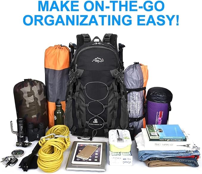 INOXTO lightweight Hiking Backpack 35L/40L Hiking Daypack with Waterproof Rain Cover for Travel Camping Outdoor Men and Women