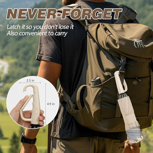 TOPSAIL 10 Ribs Inverted Umbrella with Carabiner Handle, Large Strong Windproof Umbrellas for Rain & Sun, 49" Portable Reverse Folding Compact Travel Umbrella with Safe Reflective Strip, for Women Men