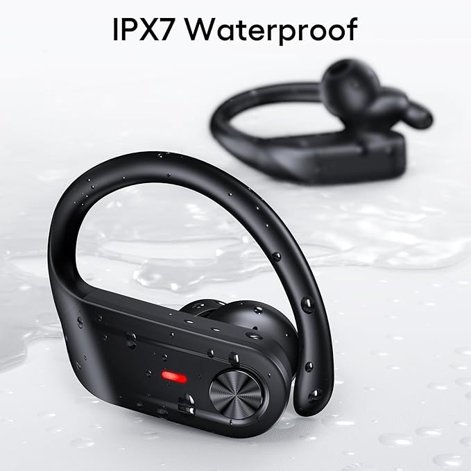 Hybrid Active Noise Cancelling Wireless Earbuds 80 Hrs Playtime Hi-Res Stereo Sound Bluetooth Headphones with Transparency Mode Ear Buds with Earhooks ANC Sports Earphones for Workout Running Travel