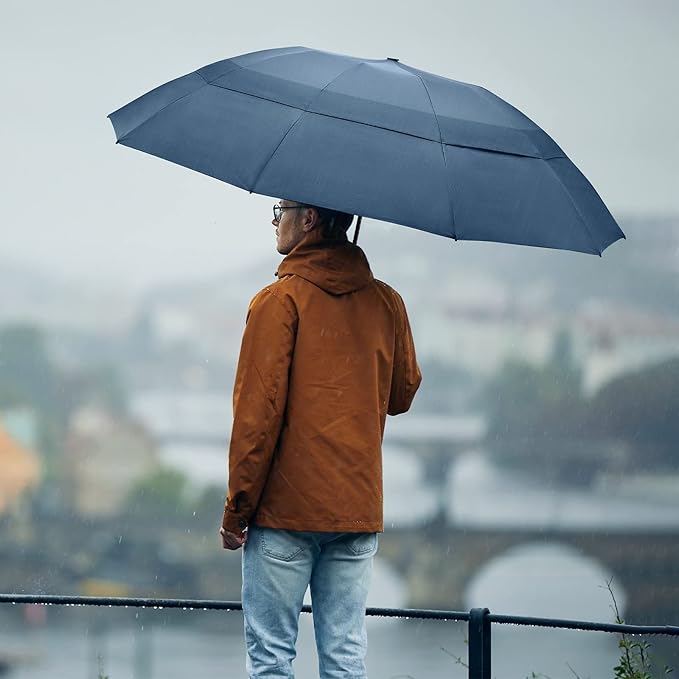 G4Free 42/46/54/62 Inch Large Golf Umbrella Compact Reverse Travel Umbrella 10 Ribs Windproof for Rain Double Canopy Automatic Open Close