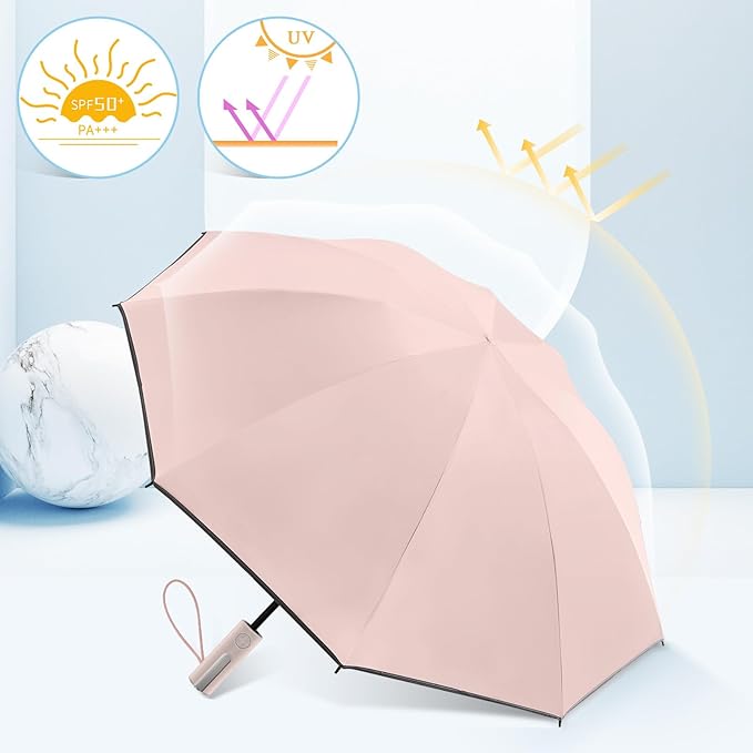 Bodyguard Inverted Umbrella - Large Windproof for Rain & Sun, Compact Reverse With Reflective Stripe, Teflon-Coated for Women Men, Travel Folding With Cover Bag