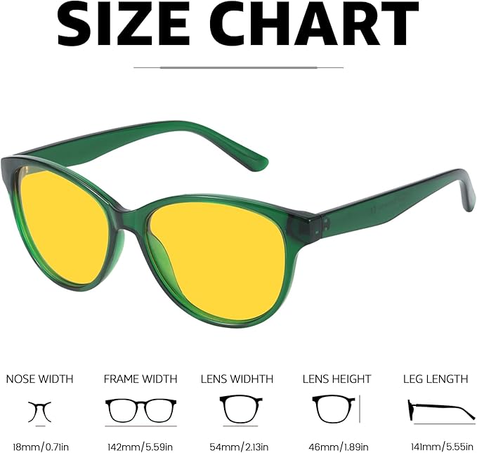 Myiaur Night Vision Driving Glasses for Women, Polarized Anti Glare Yellow Lens Glasses for Nighttime, UV400 Protection