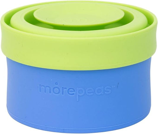 morepeas The Everything Snack Bowl - All-in-One Baby, Toddler & Kid Food Container - Travel Essential with Spill Proof Lid & Suction Base - Blueberry