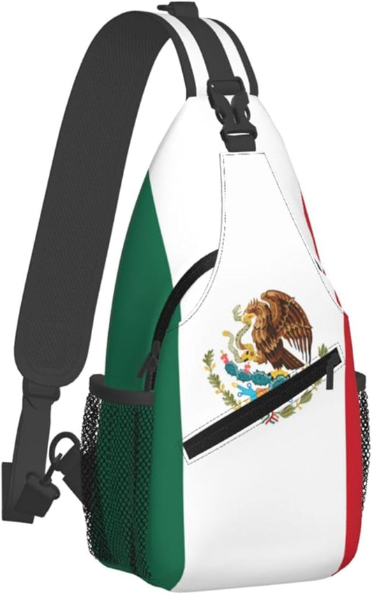 GJXFLSY Mexico Flag Sling Backpack Crossbody Bag Casual Chest Bags Travel Hiking Daypack Shoulder Bag for Women Men