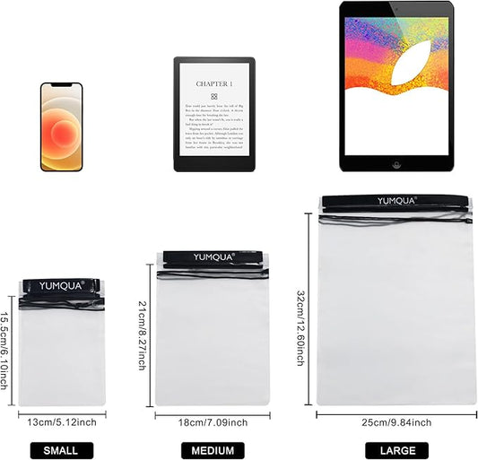 YUMQUA Clear Waterproof Bags, Water Tight Cases Pouch Dry Bags for Camera Mobile Phone Maps Pouch Kayak Military Boating Document Holder