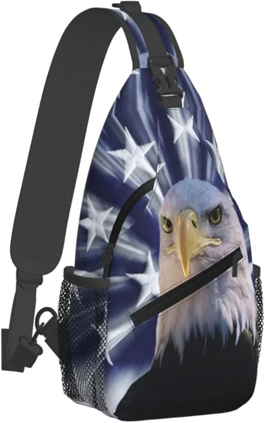 American Flag Sling Bag Multipurpose Crossbody Sling Backpack Travel Cycling Hiking Shoulder Bag For Women Men