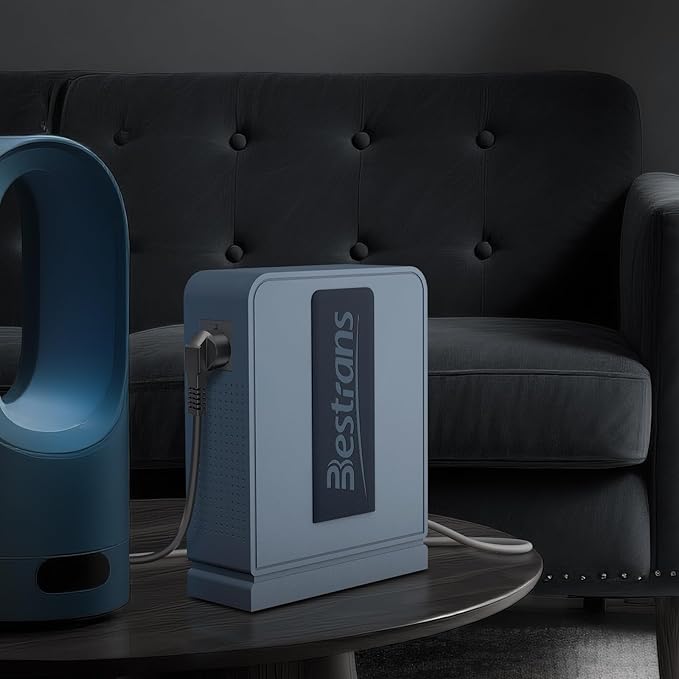 1000W Step Up Transformer 110v to 220v Converter, Heavy Duty Voltage Converter 110v to 220v with Dual Outlets, Overload Protection & Ultra-Quiet Design for Home Appliances, Grey Blue