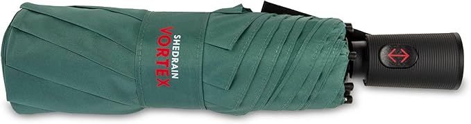 ShedRain Compact Folding Travel Umbrella – Push-Button Open & Close, Vented Double Canopy, Protects from Rain, Sun, & Wind
