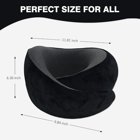 Snail Flexible Neck Pillow, Airplane Travel Pillow, Premium Memory Foam Travel Pillow, 360° Ergonomic Design, Asymmetrical Sides, Suitable for Office, Automotive, Washable Pillowcase