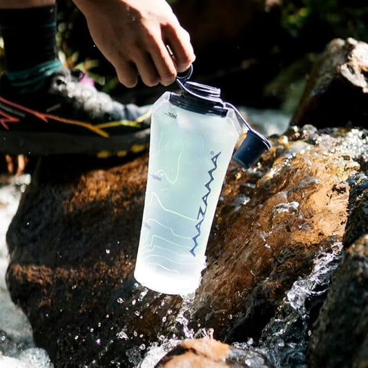 Mazama Aquabend, Collapsible Soft Water Bottle Leakproof Bite Valve Reusable BPA-Free Ultralight Travel Water Bottle Flask for Running, Gym, Camping, Hiking, Travel, Sports. (750ml)