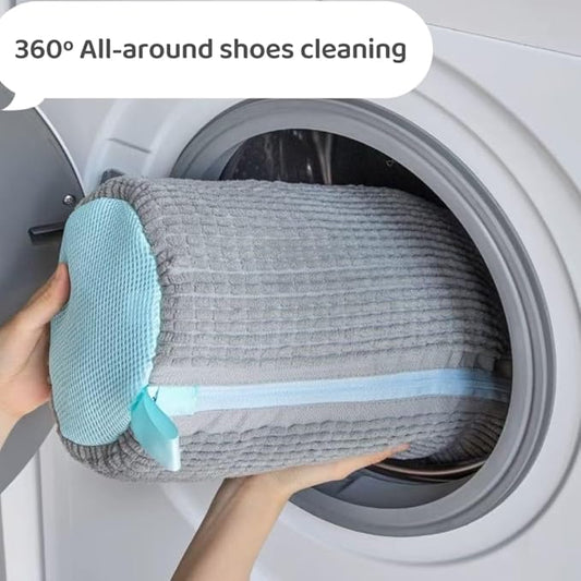 2 Pcs Shoe Washing Machine Bag Reusable Laundry Shoe Bag for Washer and Dryer Durable Shoe Bags for Traveling Tennis Sneaker Shoe Washing Bag ,Grey 2PCS