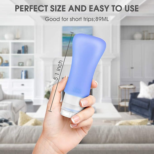 14 Pack Silicone Travel Bottles Set, Leak Proof Travel Size Containers, Perfect For Personal Travel (Green)