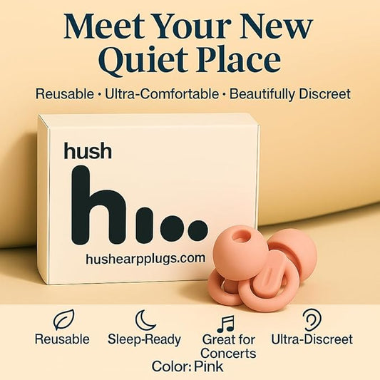 Reusable Noise-Reducing Earplugs for Sleep, Sensory Relief, 21dB - 1 Pair, Pink