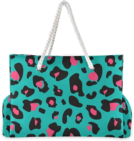 senya Large Beach Shoulder Bags Canvas Tote Water Resistant for Gym Travel Daily