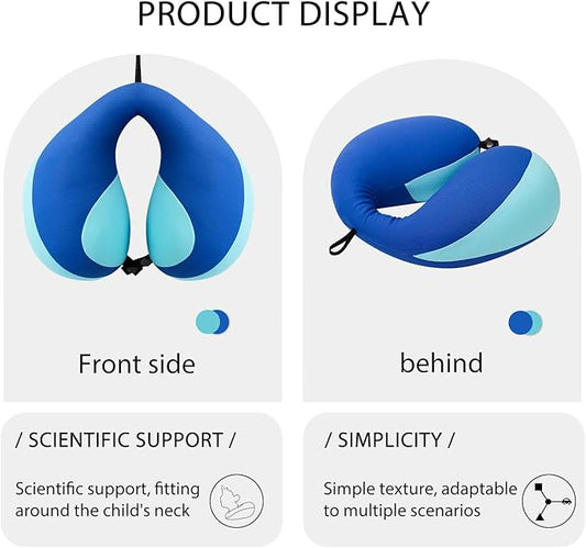 MOOB Neck Pillows for Kids, Traveling Gifts for Toddler & Children Toddler Neck Pillow for Carseat U-Shape Travel Pillow for Kids Dark Blue