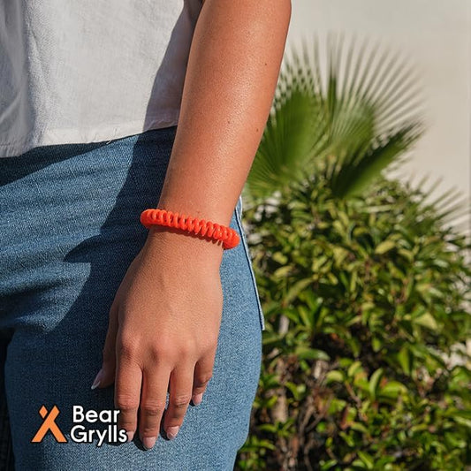 Bear Grylls Mosquito Repellent Bracelets – Natural Essential Oils | Family Pack (10‑Pack) | Child‑Friendly | Non‑Toxic | Reusable Outdoor Wristbands | Individually Wrapped
