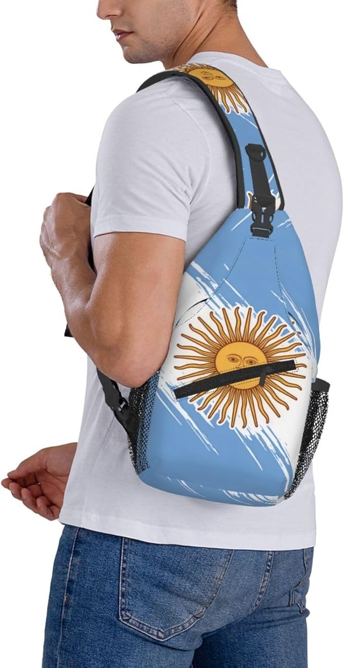 Argentina Flag Sling Bag Multipurpose Crossbody Sling Backpack Travel Cycling Hiking Shoulder Bag For Women Men