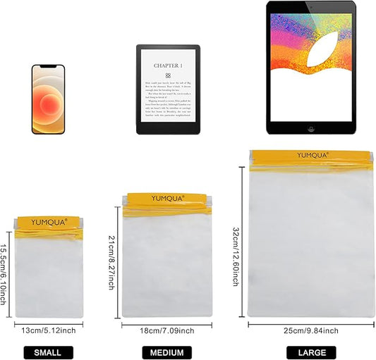 YUMQUA Clear Waterproof Bags, Water Tight Cases Pouch Dry Bags for Camera Mobile Phone Maps Pouch Kayak Military Boating Document Holder