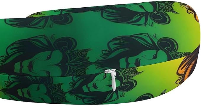 Unisex Travel Pillow U-Shaped Memory Foam Neck Support, Cool Rasta Lion Art U-Shape, Washable Airplane Car Nap Cushion