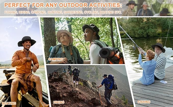 Plus Size XL XXL Sun Hats for Men Bucket Boonie UV Protection UPF50+ Waterproof Wide Brim Foldable Fishing Beach