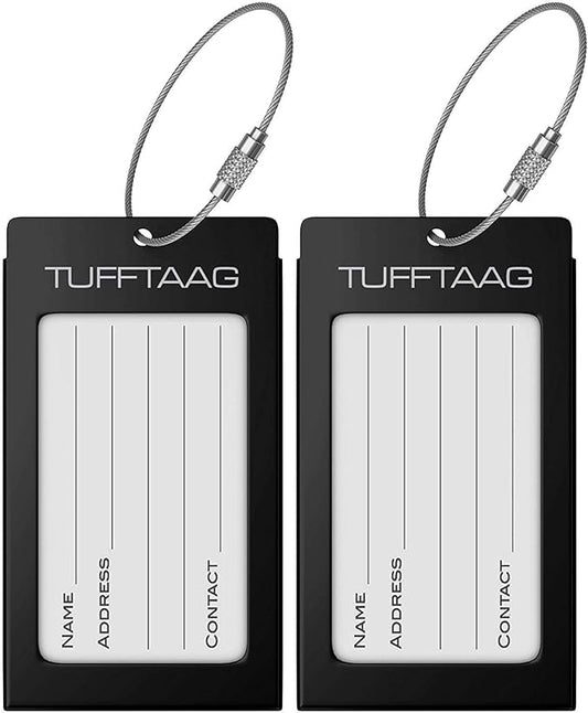 Luggage Tags Business Card Holder by TUFFTAAG - Durable Travel ID Bag Tag in Multiple Color Options, Perfect for Suitcases, Backpacks, and Carry-Ons, Easy Identification, Secure and Stylish