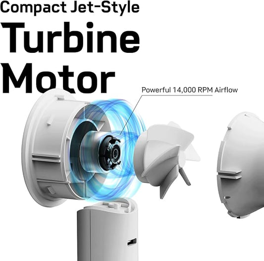 Bluefeel Portable Handheld Turbo Fan, 5-Speed Mini Personal Fan with Adjustable Turbo Mode, 16H Max Cooling Time, and 3000mAh USB Rechargeable Battery for Travel/Outdoor/Home/Office (Lime Green)
