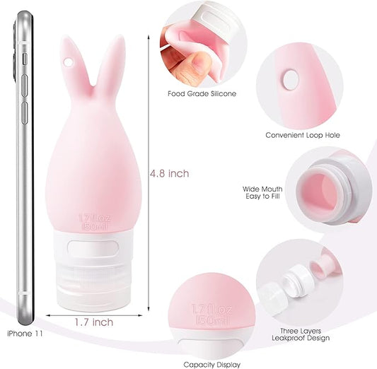 INSFIT Portable Travel Bottles, TSA Approved Leak Proof Containers for Toiletries, BPA Free Refillable Accessories for Shampoo, Body Wash, Liquids (4 Pack)