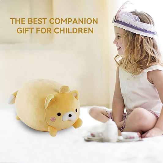 Kids Travel Pillow - 2-in-1 Deformable Kids Neck Pillow for Traveling, Soft U-Shaped Pillow with Adorable Animal Design, Comfy Sleep and Play, Ideal for Airplanes and Cars - Yellow Bear