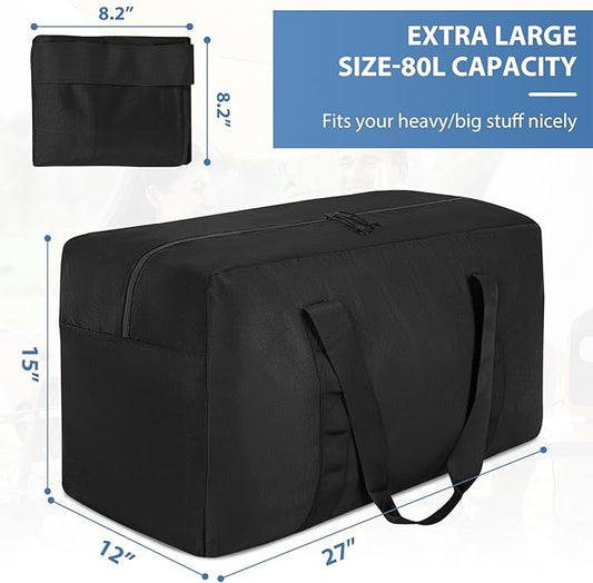 Large Travel Duffle Bag, 80L Gear Bag for Men and Women, Storage Bag Ideal for Overnight Camping and Weekend Getaways