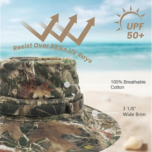 Bucket Hat Wide Brim UV Protection Sun Hat Boonie Hats Fishing Hiking Safari Outdoor Hats for Men and Women