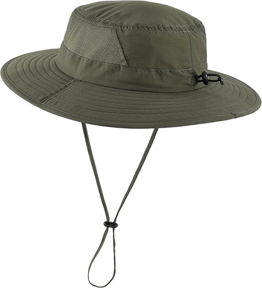 Connectyle Outdoor UPF50+ Men's Sun Hat Foldable Wide Brim Bucket Hat for Fishing Hiking Gardening Breathable Safari Hat