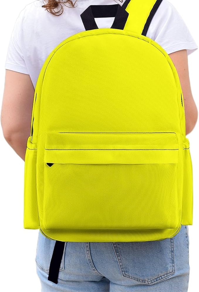 Yellow Backpack Adult Travel Daybag for Women Men College Backpack for Vacation Hiking Camping Bag